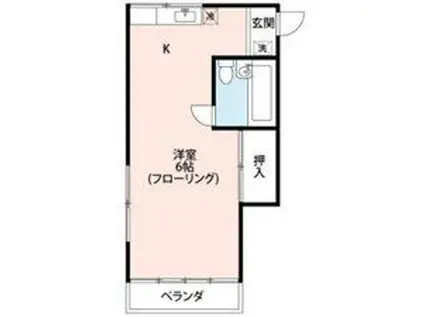 コーポ・オサダ(1K/2階)の間取り写真