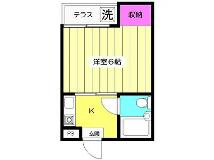 フラット荻窪(1K/1階)の間取り写真