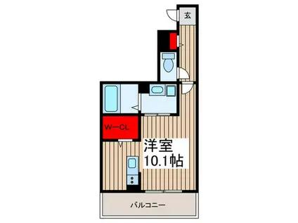 アドヴァンス(ワンルーム/3階)の間取り写真