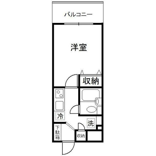 マンション妻田(1K/3階)の間取り写真