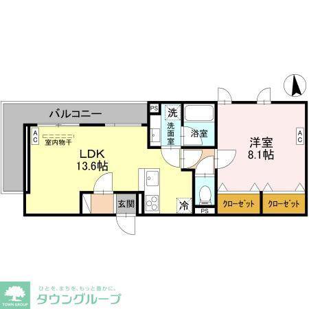 VERDE(1LDK/3階)の間取り写真