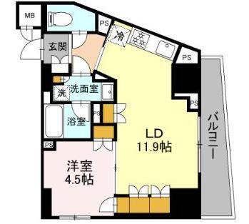 リーラ品川戸越(1LDK/12階)の間取り写真
