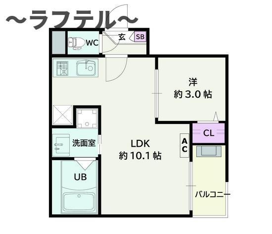 JACK UNOKII(1LDK/1階)の間取り写真