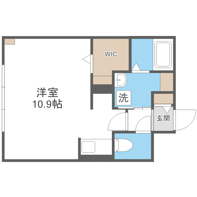 COFFRET平和通6(1K/1階)の間取り写真