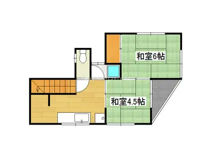 玉利アパート(2K/2階)の間取り写真