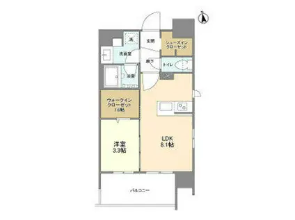 デュオフラッツ栄(1LDK/3階)の間取り写真