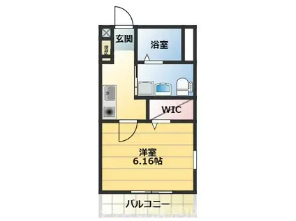 M´Sスクエア香里園(1K/8階)の間取り写真