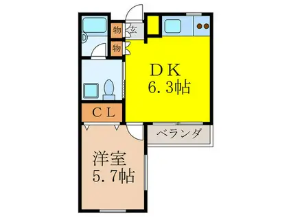 GRANDES ECOLES MITSUHU サウス(1DK/5階)の間取り写真