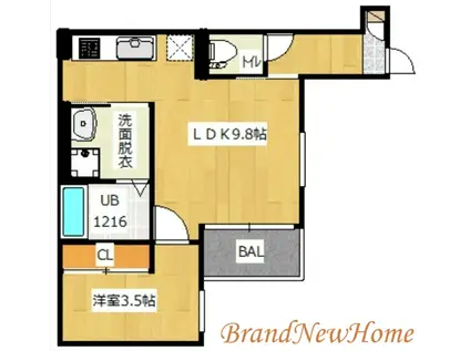 REGALEST七道駅(1LDK/2階)の間取り写真