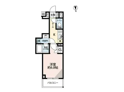 プレール・ドゥーク中野南台(1K/3階)の間取り写真