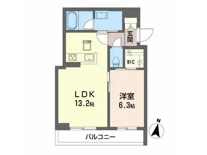 ディマーネII(1LDK/1階)の間取り写真