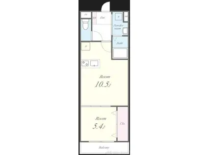 グランパシフィック大経大北(1LDK/2階)の間取り写真