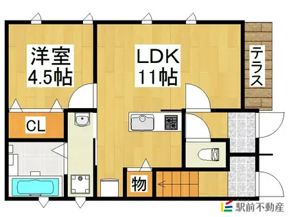 K-IDEAL八女(1LDK/1階)の間取り写真