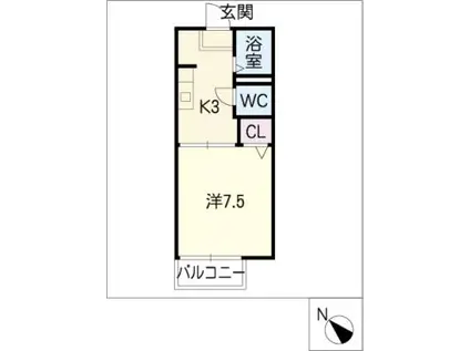 佐藤ハイツB棟(1K/2階)の間取り写真