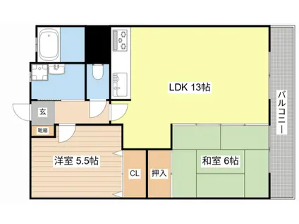南川ハイツ(2LDK/2階)の間取り写真