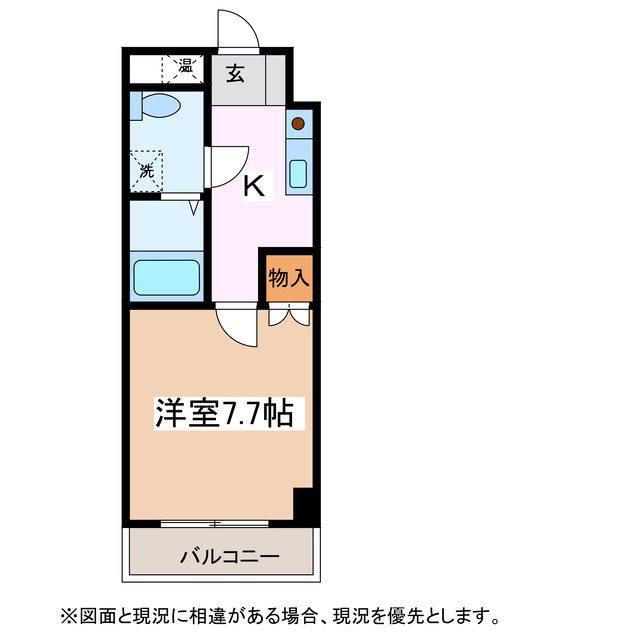 サンライズ北深志(1K/2階)の間取り写真