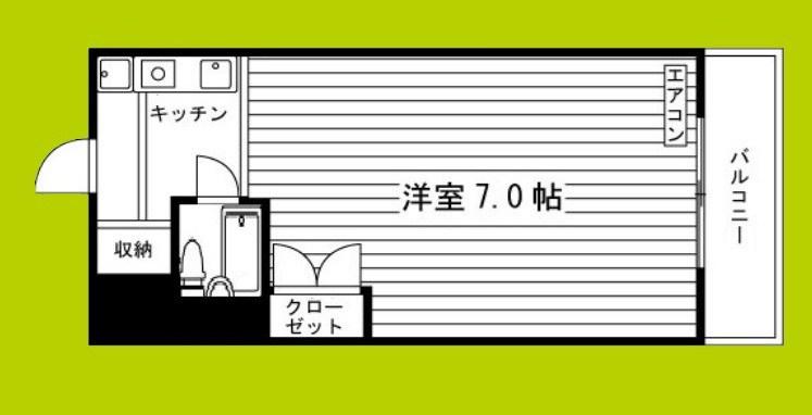 メーベルハイツB(1K/4階)の間取り写真