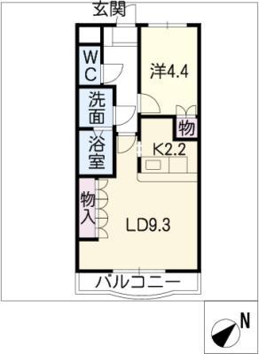 ベル・クオレ(1LDK/2階)の間取り写真
