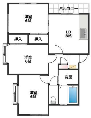 アネックスJ(3DK/2階)の間取り写真