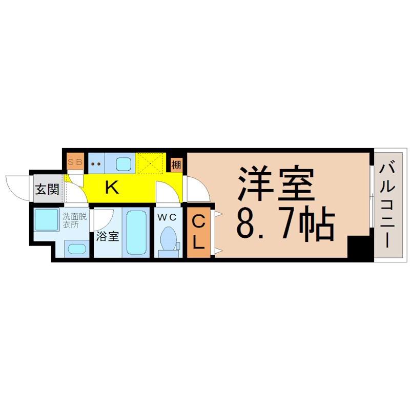 LUMINOUS千種(1K/6階)の間取り写真