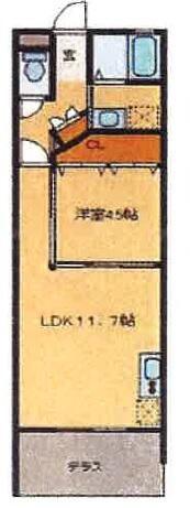 シトロンコート(1LDK/1階)の間取り写真