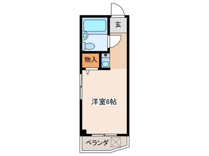 ヒルズ砧(ワンルーム/2階)の間取り写真