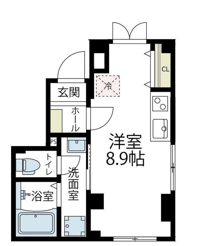 不二セーヌ(ワンルーム/4階)の間取り写真