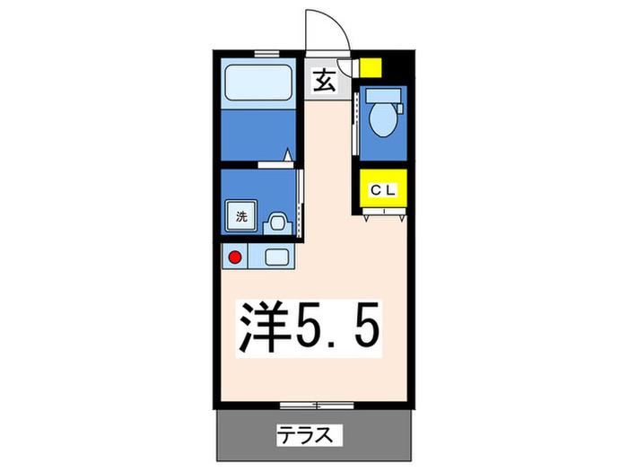 LLライム(ワンルーム/1階)の間取り写真
