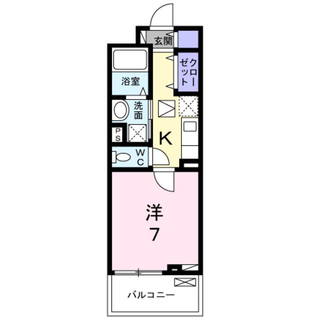 ヴァロ伏見稲荷(1K/2階)の間取り写真