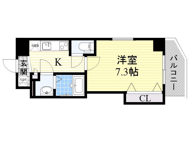 ラグゼ都島北2(1K/7階)の間取り写真