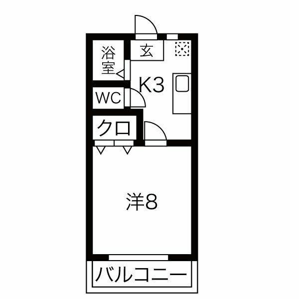 リブラン・ドゥ(1K/2階)の間取り写真