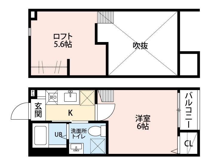 タマリンド大和町(1K/1階)の間取り写真