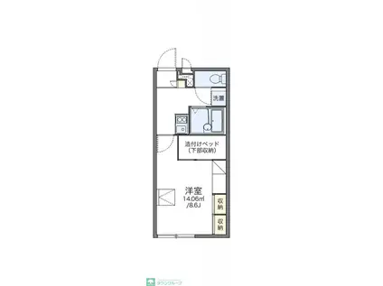 レオパレスフリーダム南金目III(1K/2階)の間取り写真