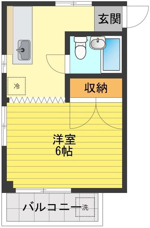 関口ビル(1K/3階)の間取り写真