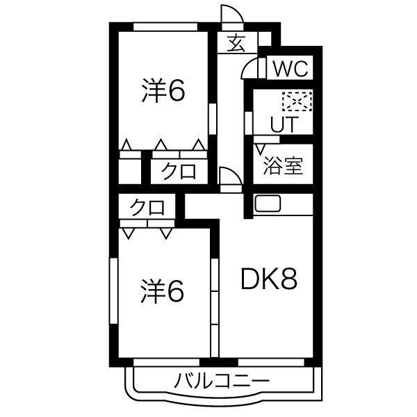 サルビア(2LDK/1階)の間取り写真