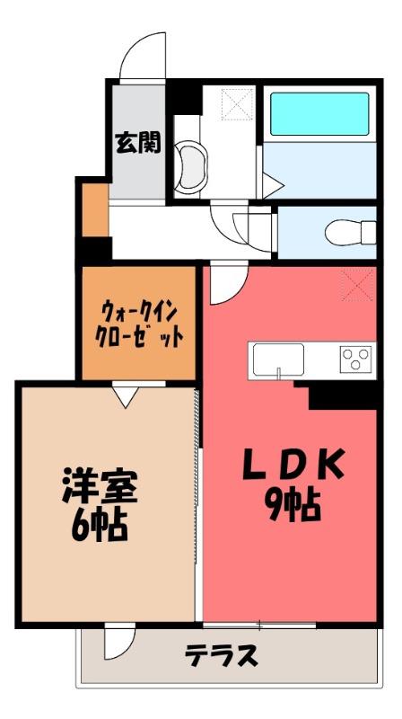 RESIDENCE歌川町 B棟(1LDK/1階)の間取り写真