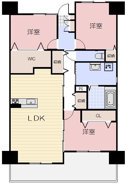ベンビレッジ平田(3LDK/5階)の間取り写真