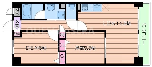グランシャリオ江坂(1SLDK/6階)の間取り写真