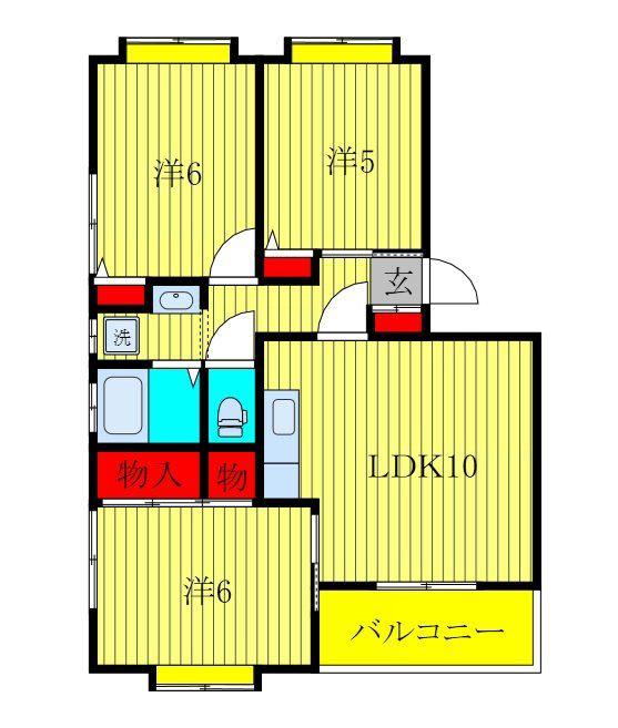 ヴィラサンマリノ(3LDK/1階)の間取り写真