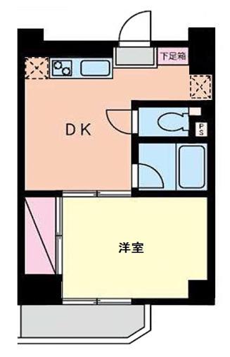 エタージュ中山(1DK/4階)の間取り写真
