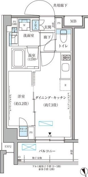 パークアクシス文京本郷(1DK/5階)の間取り写真