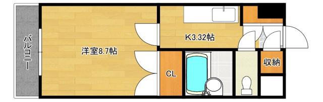 3RD IKEMOTO(1K/4階)の間取り写真