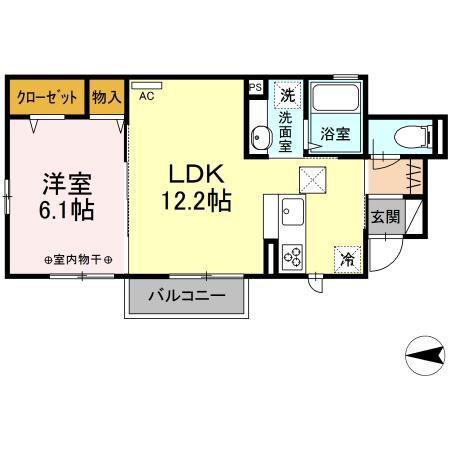 CANALONⅠ(1LDK/1階)の間取り写真