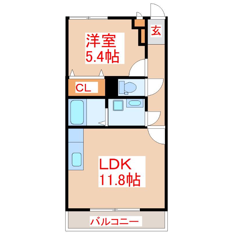 OREO&MAPLE(1LDK/3階)の間取り写真