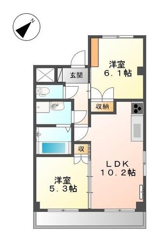 シティ・コート葵(2LDK/5階)の間取り写真