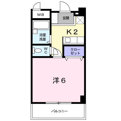コートピレリ北松戸(1K/3階)の間取り写真