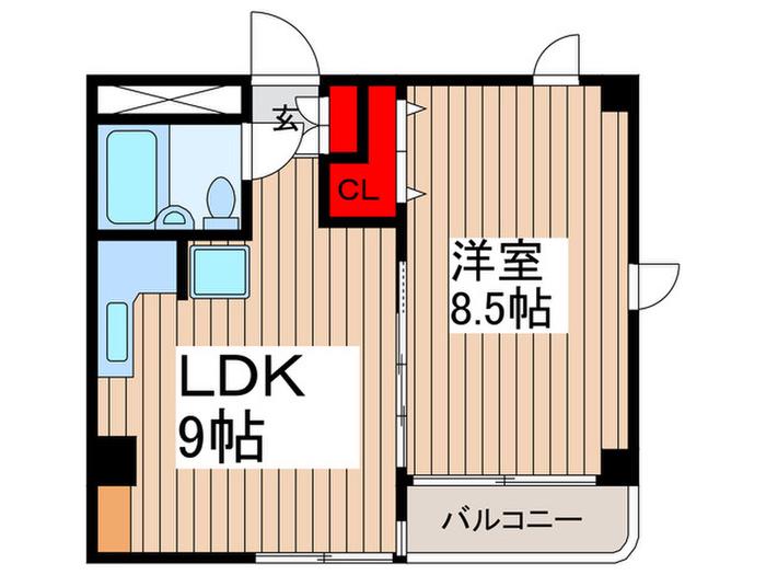 秋博ビル高砂(1LDK/4階)の間取り写真