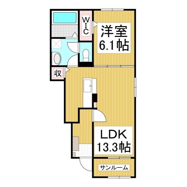 オンザロード B(1LDK/1階)の間取り写真