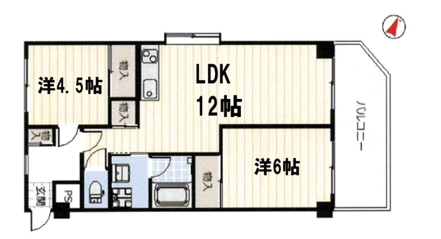 サンビルダー55ビル(2LDK/5階)の間取り写真