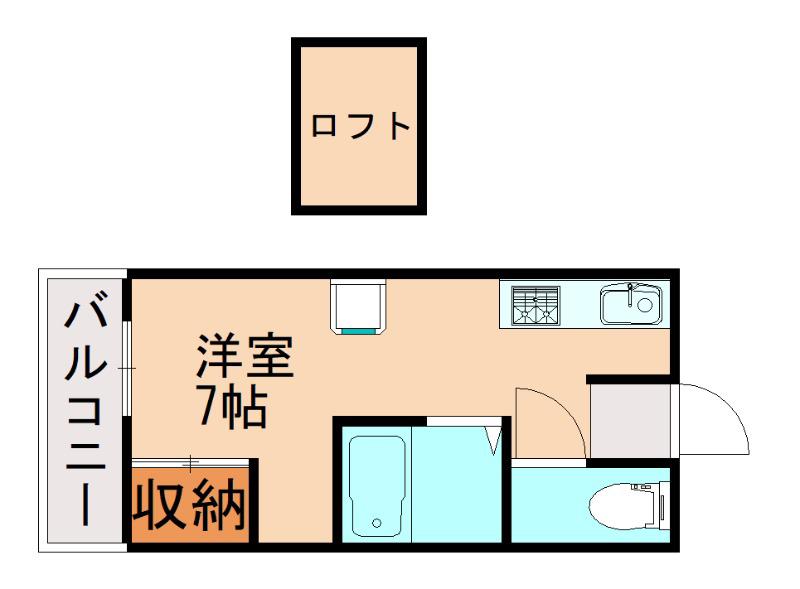 シティーベールFUTASE(ワンルーム/2階)の間取り写真
